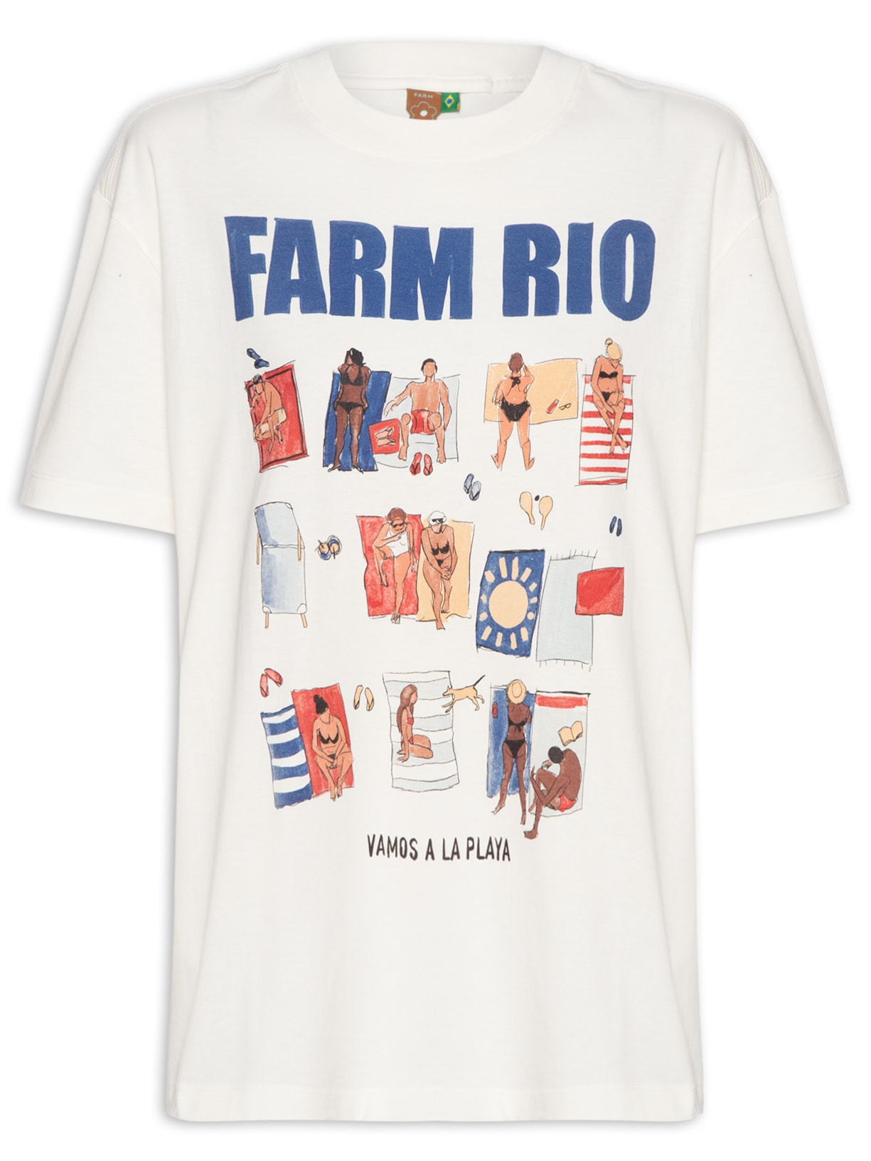 Camiseta Feminina Media Playa Rio - Branco