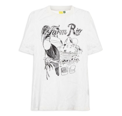Camiseta Feminina Média Renda Tucano Praia - Branco