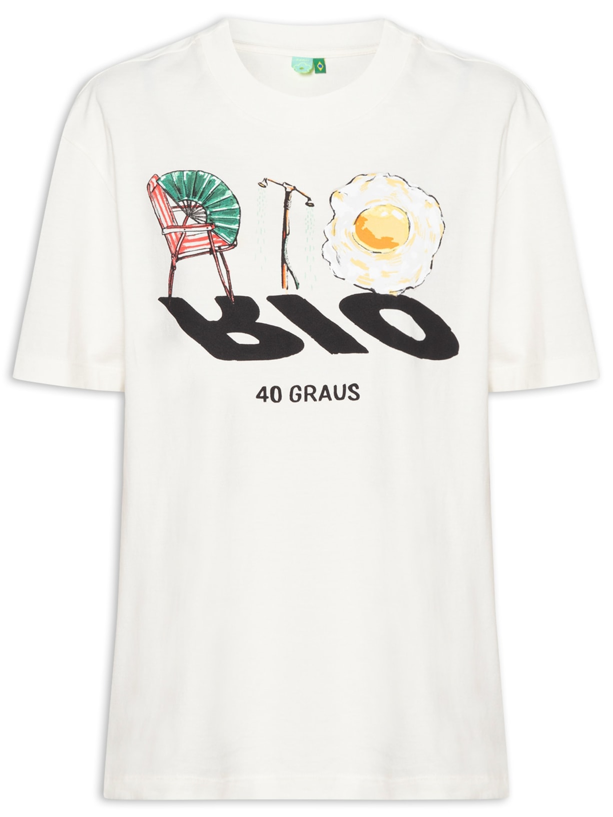Camiseta Feminina Média Rio 40 Graus - Branco
