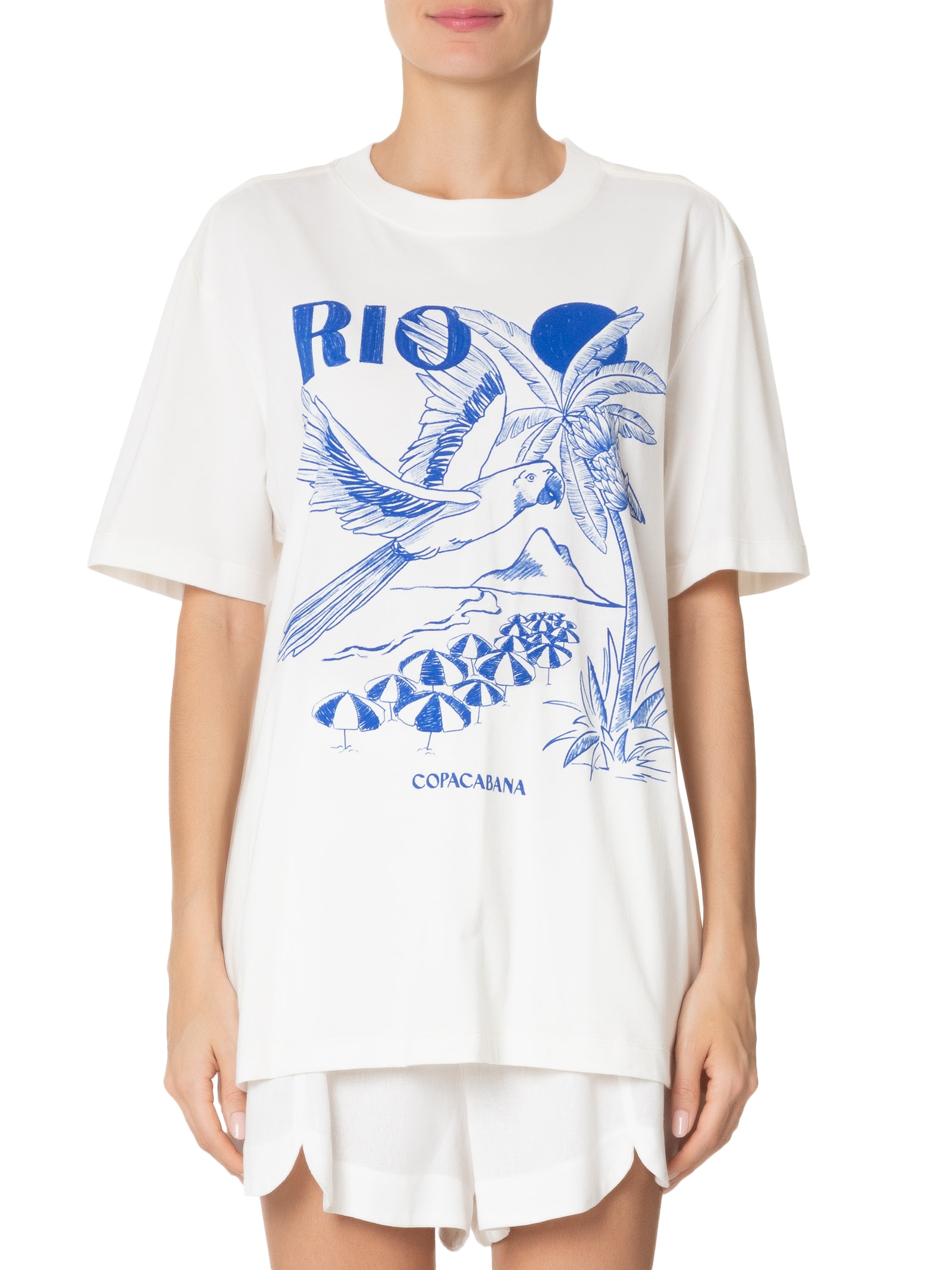 トップス RIO Camisa Manga Longa Cropped FARM Rio Adidas - Preto+Branco | Netshoes