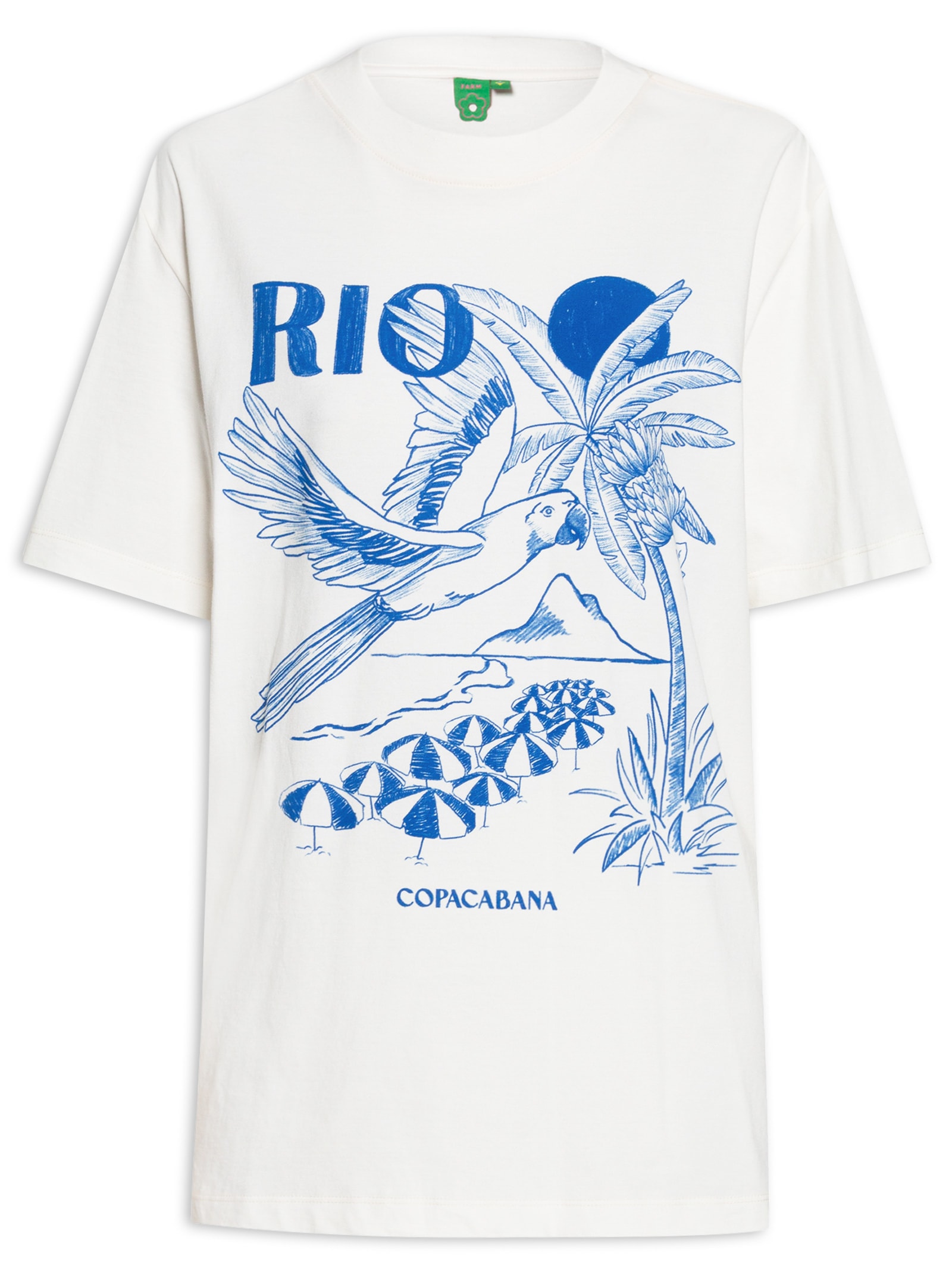 T-Shirt Feminina Média Rio Azul - Farm - Branco