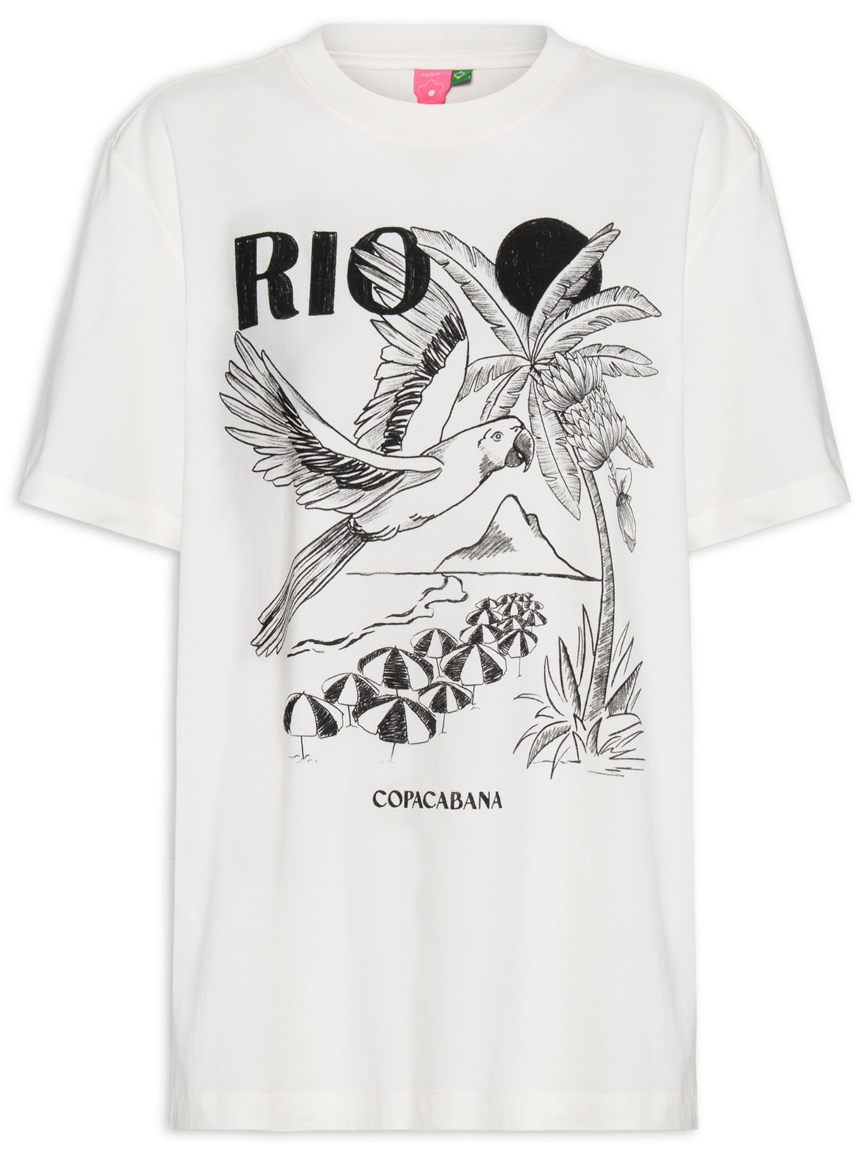 Camiseta Feminina Média Rio - Branco