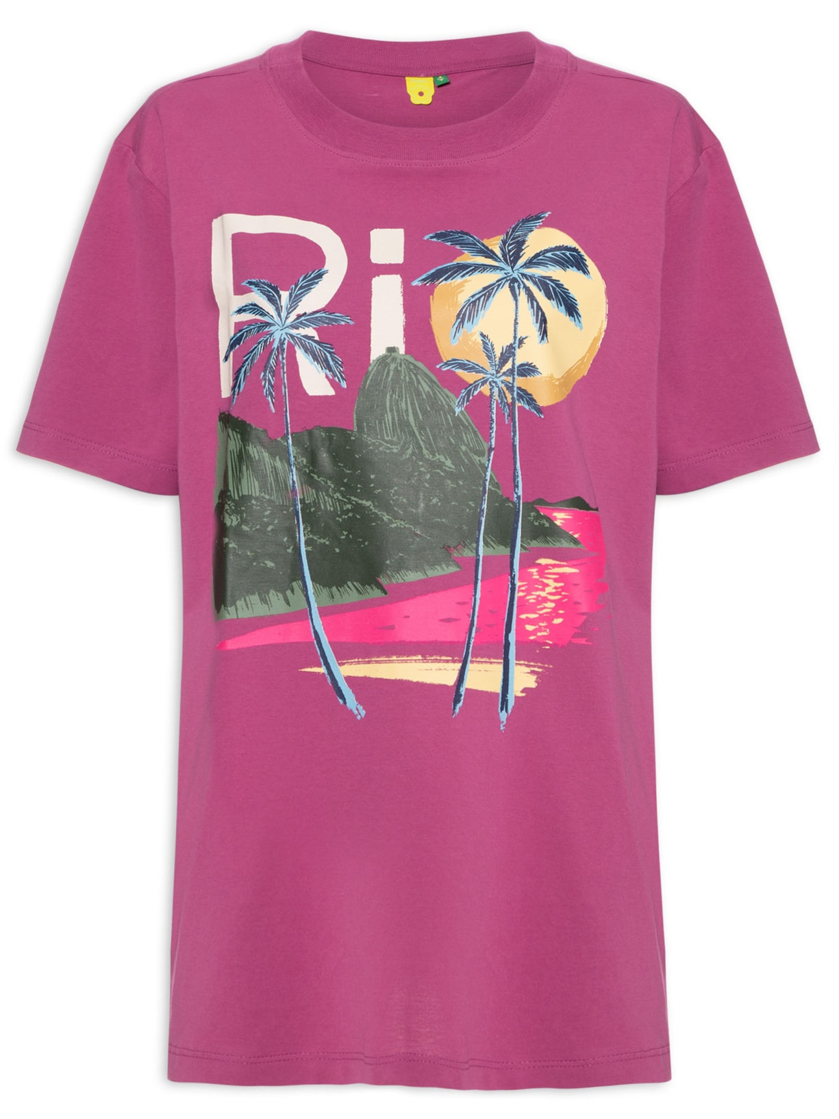 Camiseta Feminina Média Rio Rosa Farm