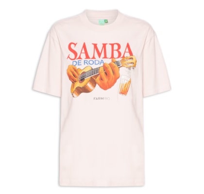 Camiseta Feminina Média Samba De Roda - Rosa