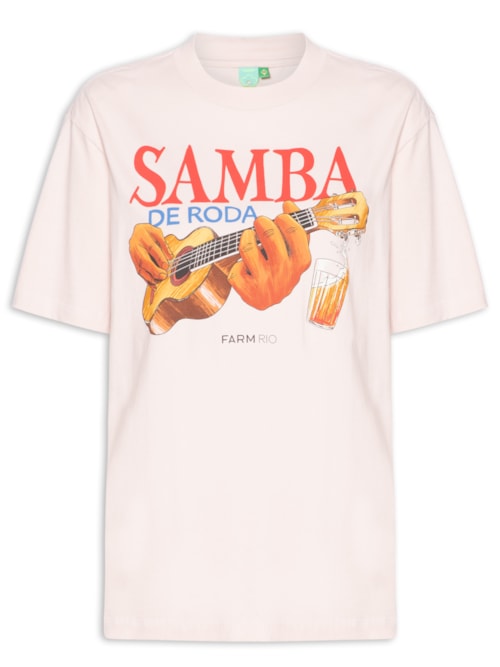 Camiseta Feminina Média Samba De Roda - Rosa
