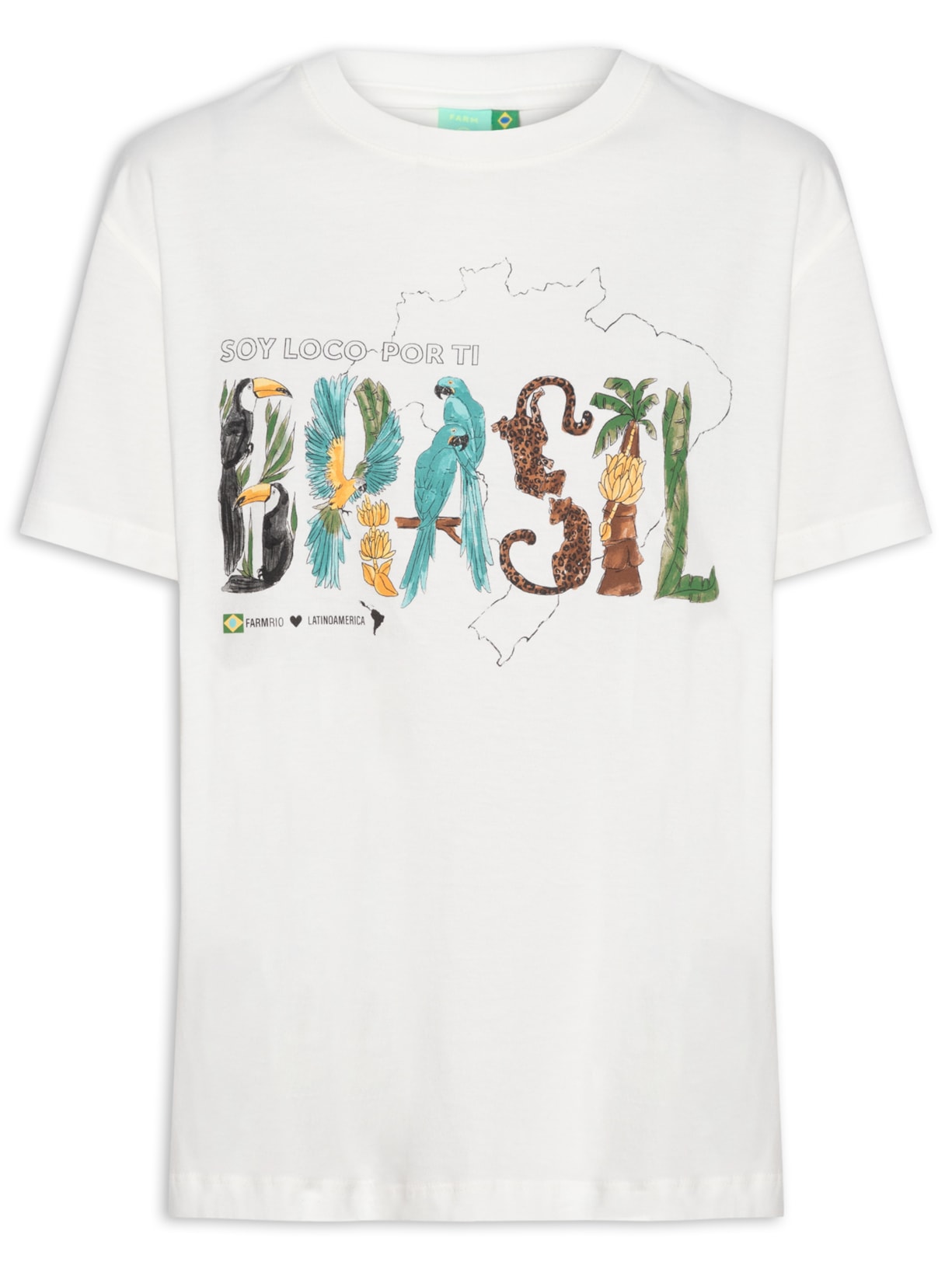 Camiseta Feminina Media Soy Brasil Off White - Off White