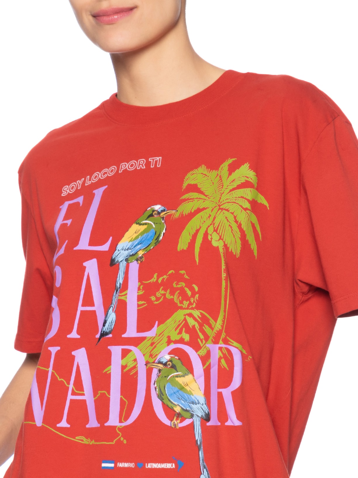 Camiseta Feminina Media Soy El Salvador Vermelho Farm