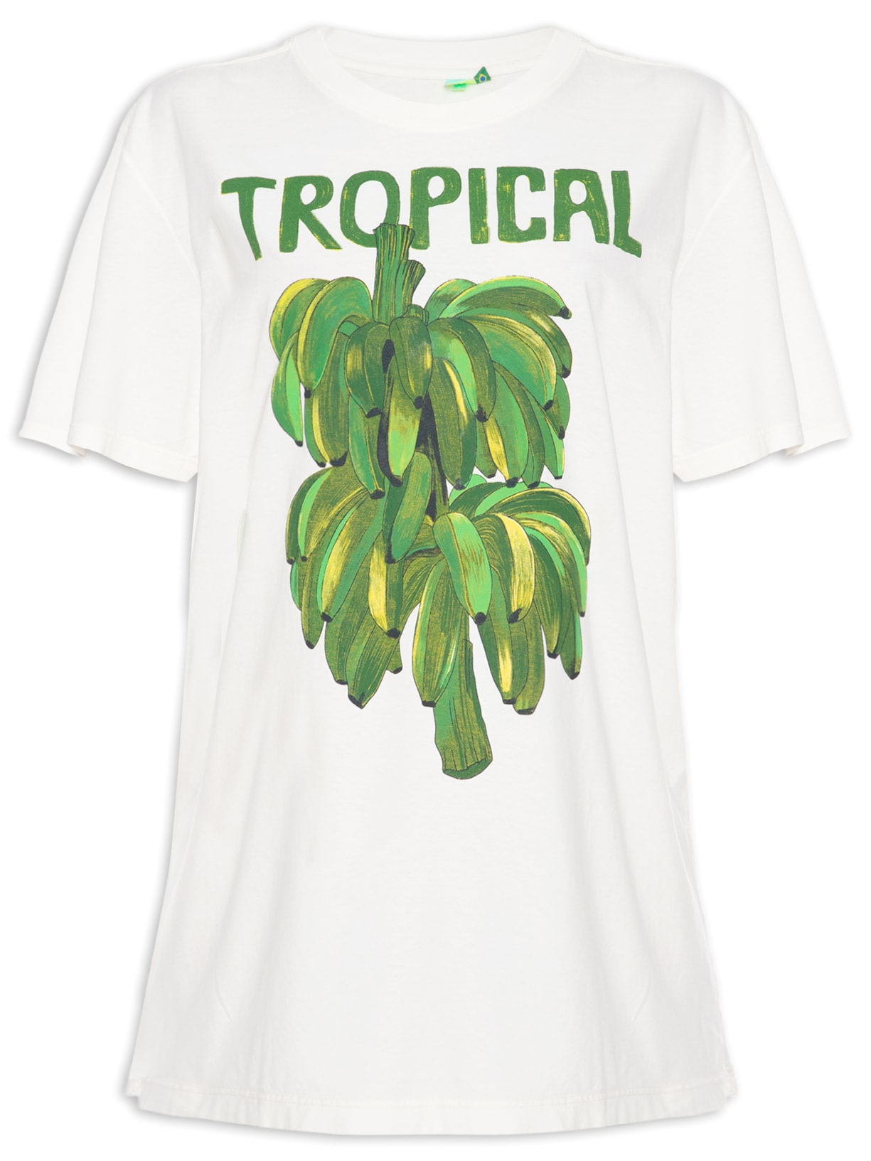 Camiseta Feminina Média Tropical - Off White