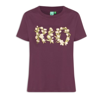 Camiseta Feminina Média Tulipa Rio - Roxo