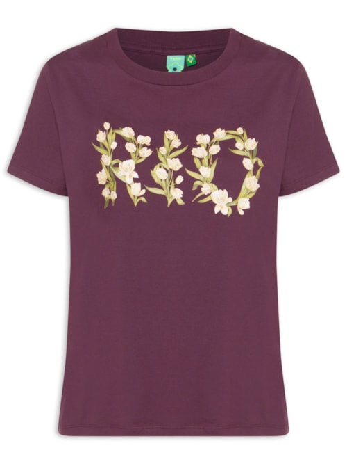 Camiseta Feminina Média Tulipa Rio - Roxo