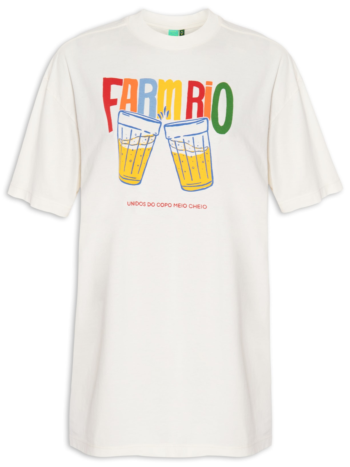 Camiseta Feminina Media Unidos Do Copo Meio Cheio - Off White