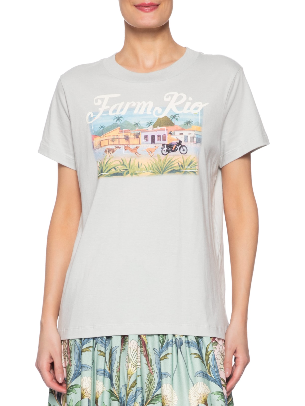 Camiseta Feminina Média Vira Lata Azul Farm