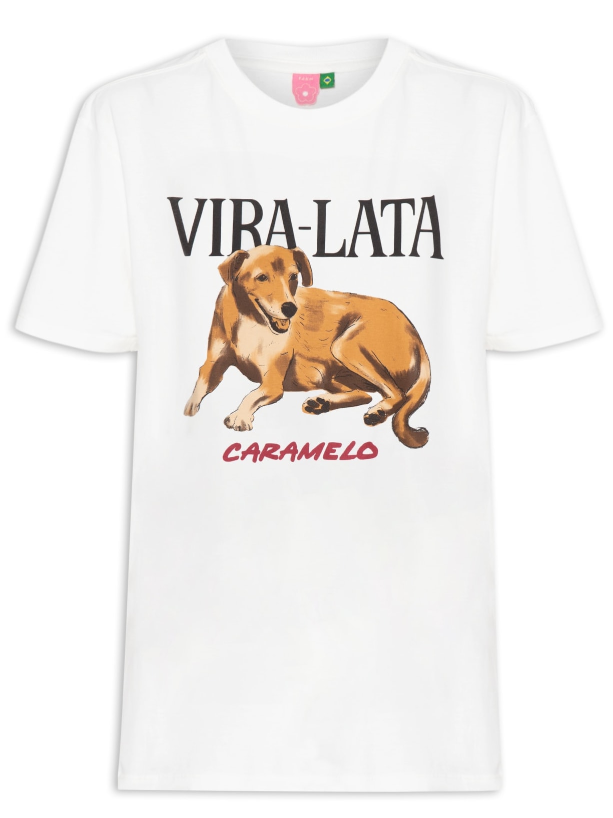 Camiseta Feminina Média Vira Lata - Branco