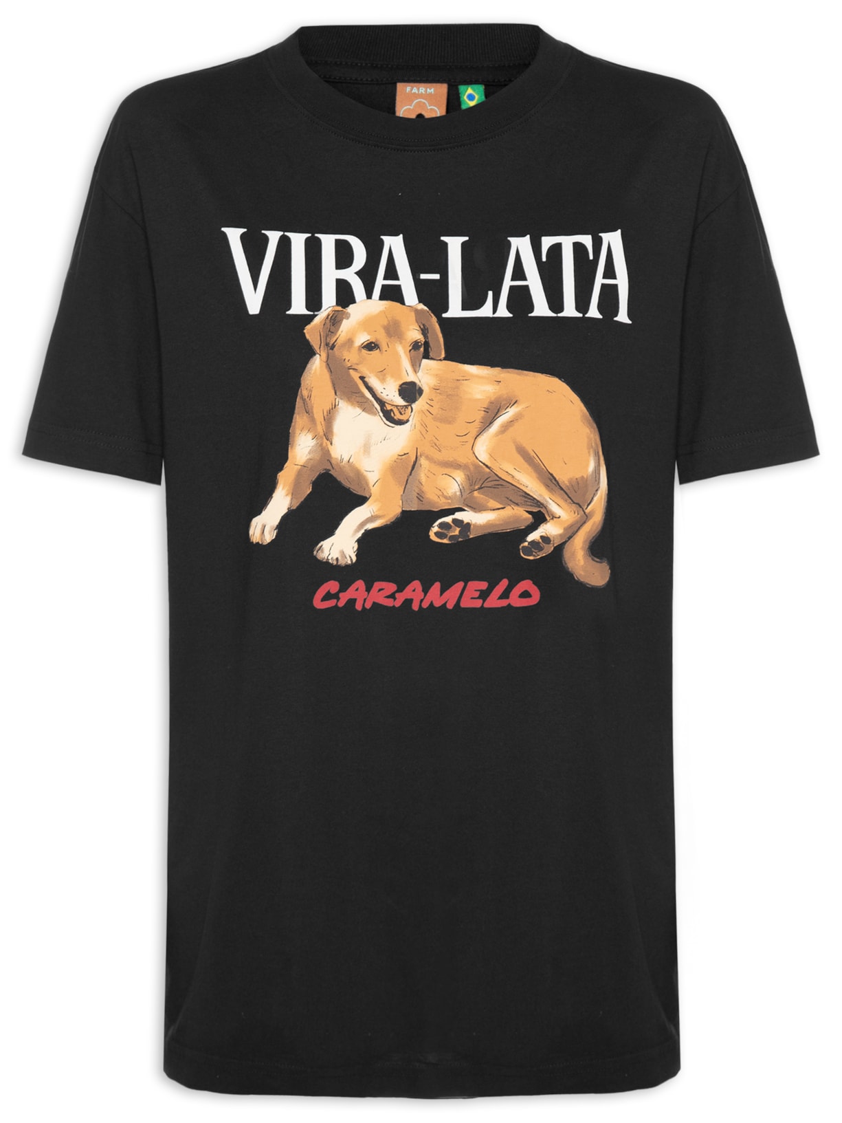 Camiseta Feminina Média Vira Lata - Preto