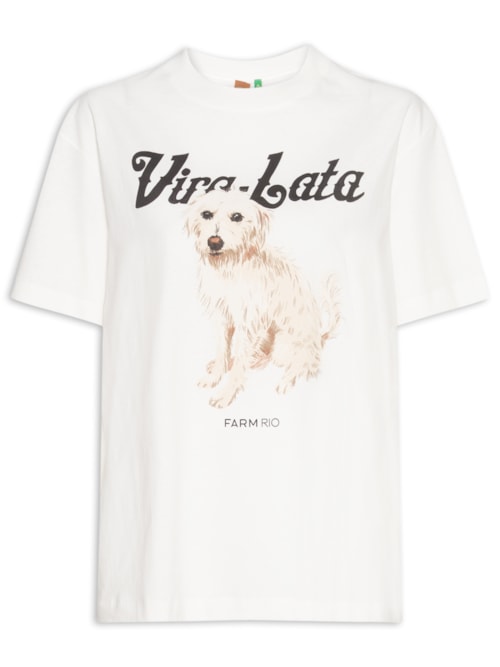 Camiseta Feminina Média Vita Lata Fiapo De Manga - Branco