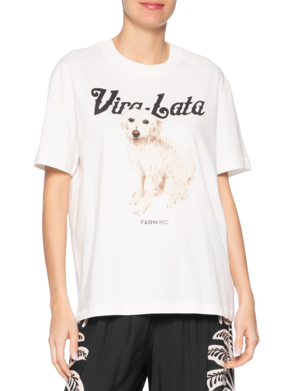 Camiseta Feminina Média Vita Lata Fiapo De Manga Branco Farm