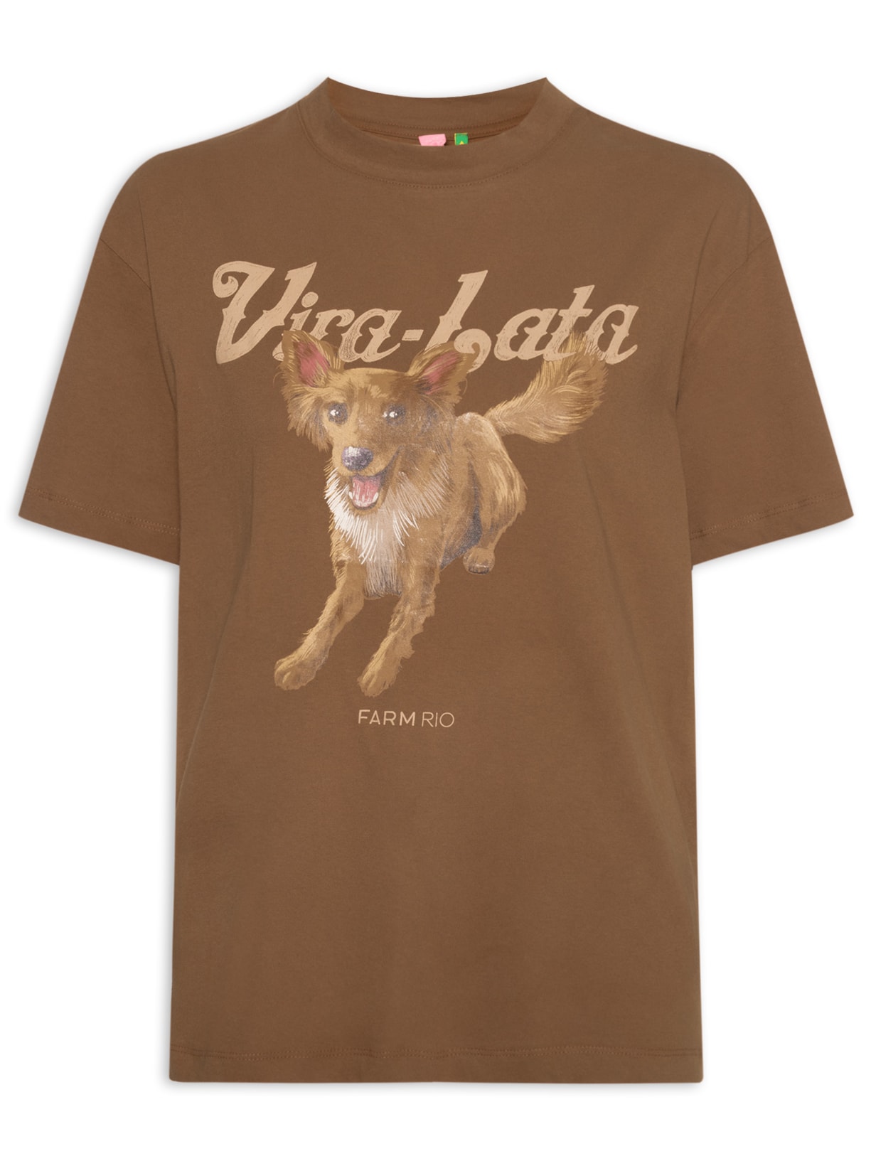 Camiseta Feminina Média Vita Lata Raposinha Marrom Farm