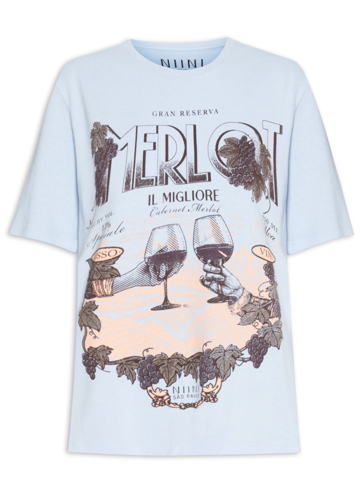 Camiseta Feminina Merlot Lune - Azul