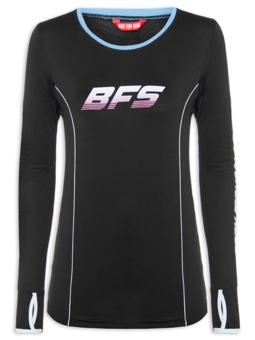 Camiseta Feminina Ml Estampada Pop - Preto