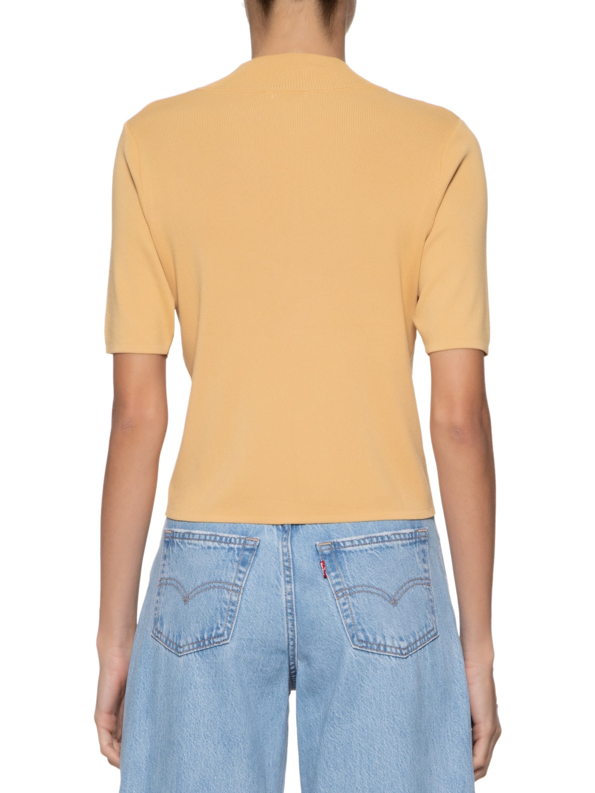 Camiseta Feminina Modal Com Gola Amarelo  Basiq