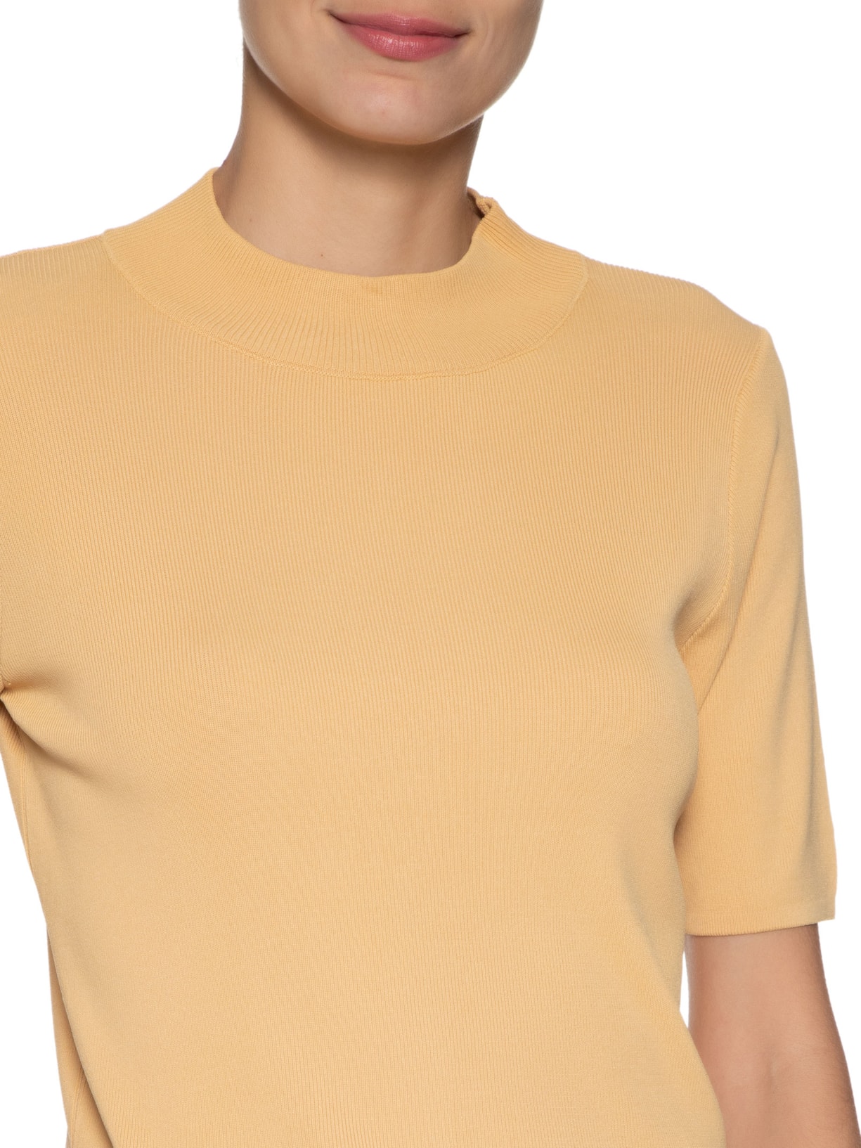 Camiseta Feminina Modal Com Gola Amarelo  Basiq