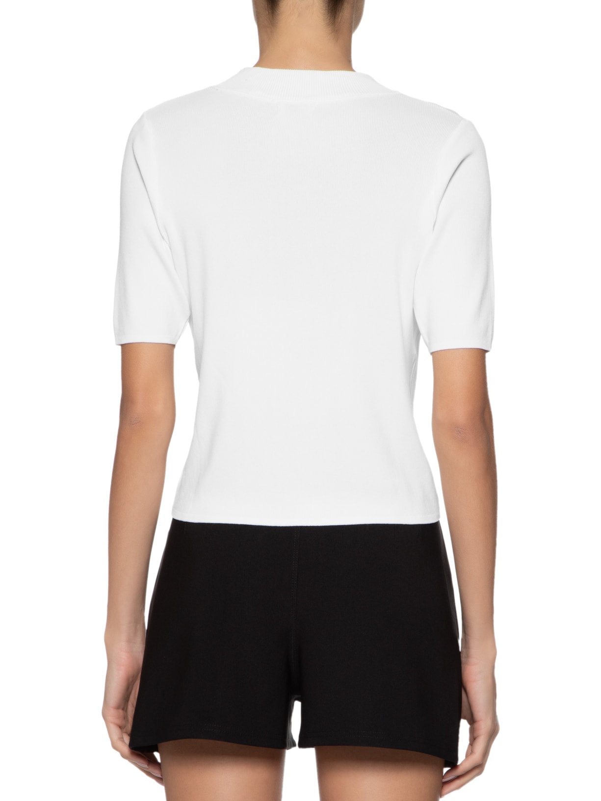 Camiseta Feminina Modal Com Gola Branco Basiq