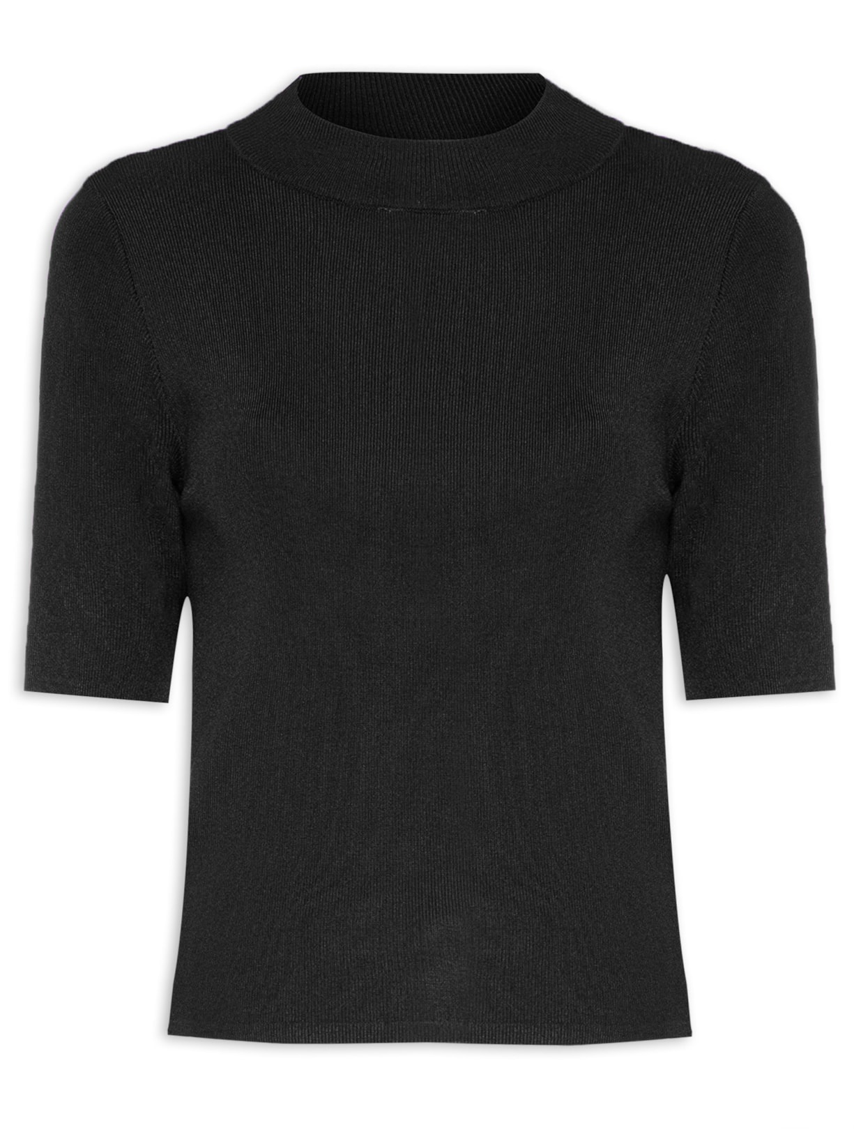 Camiseta Feminina Modal Com Gola - Preto