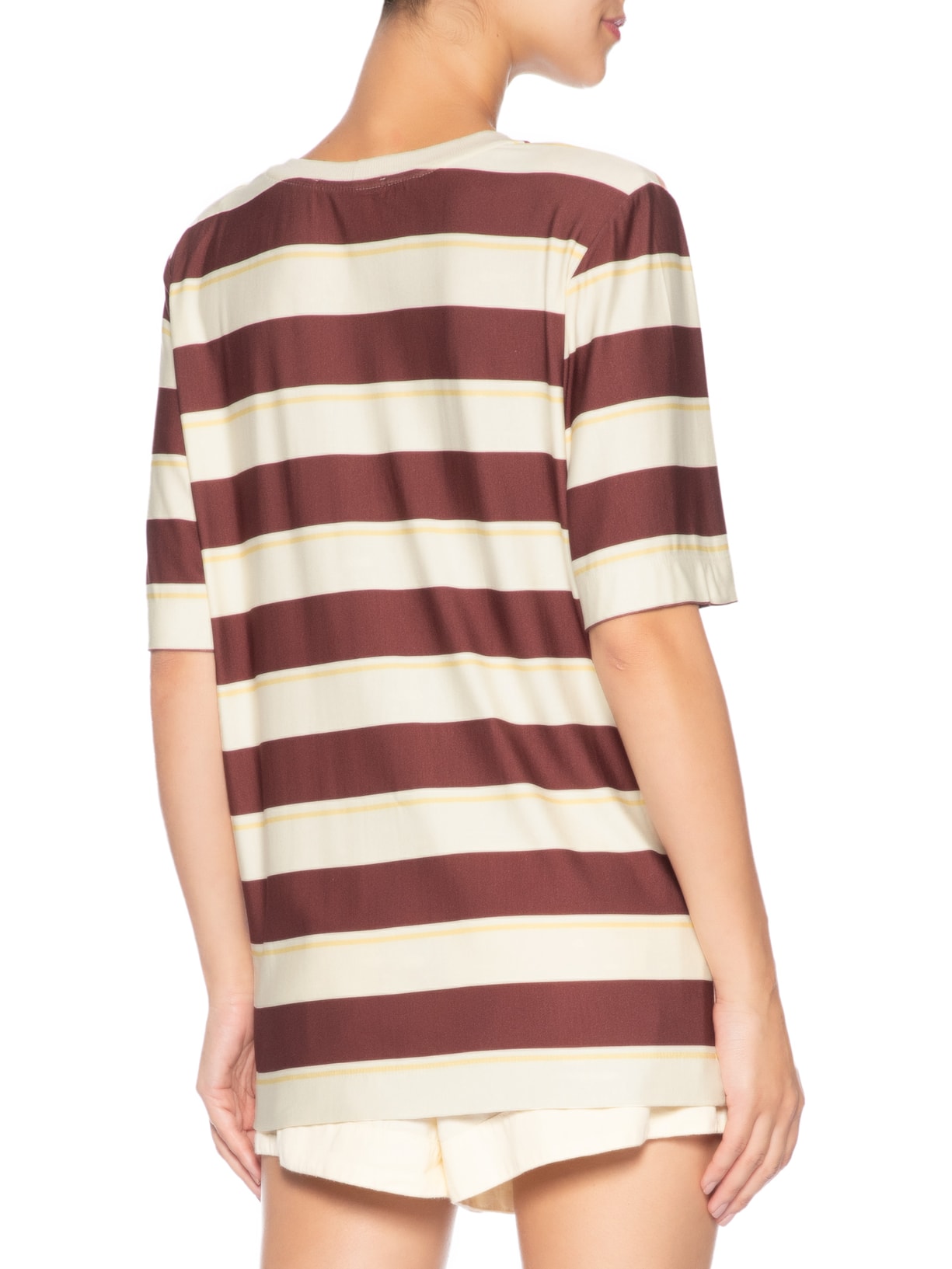 Camiseta Feminina Moletinho Estampa Listra – Rosa Dress To