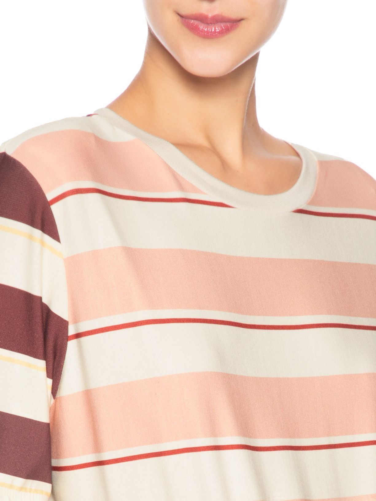 Camiseta Feminina Moletinho Estampa Listra – Rosa Dress To