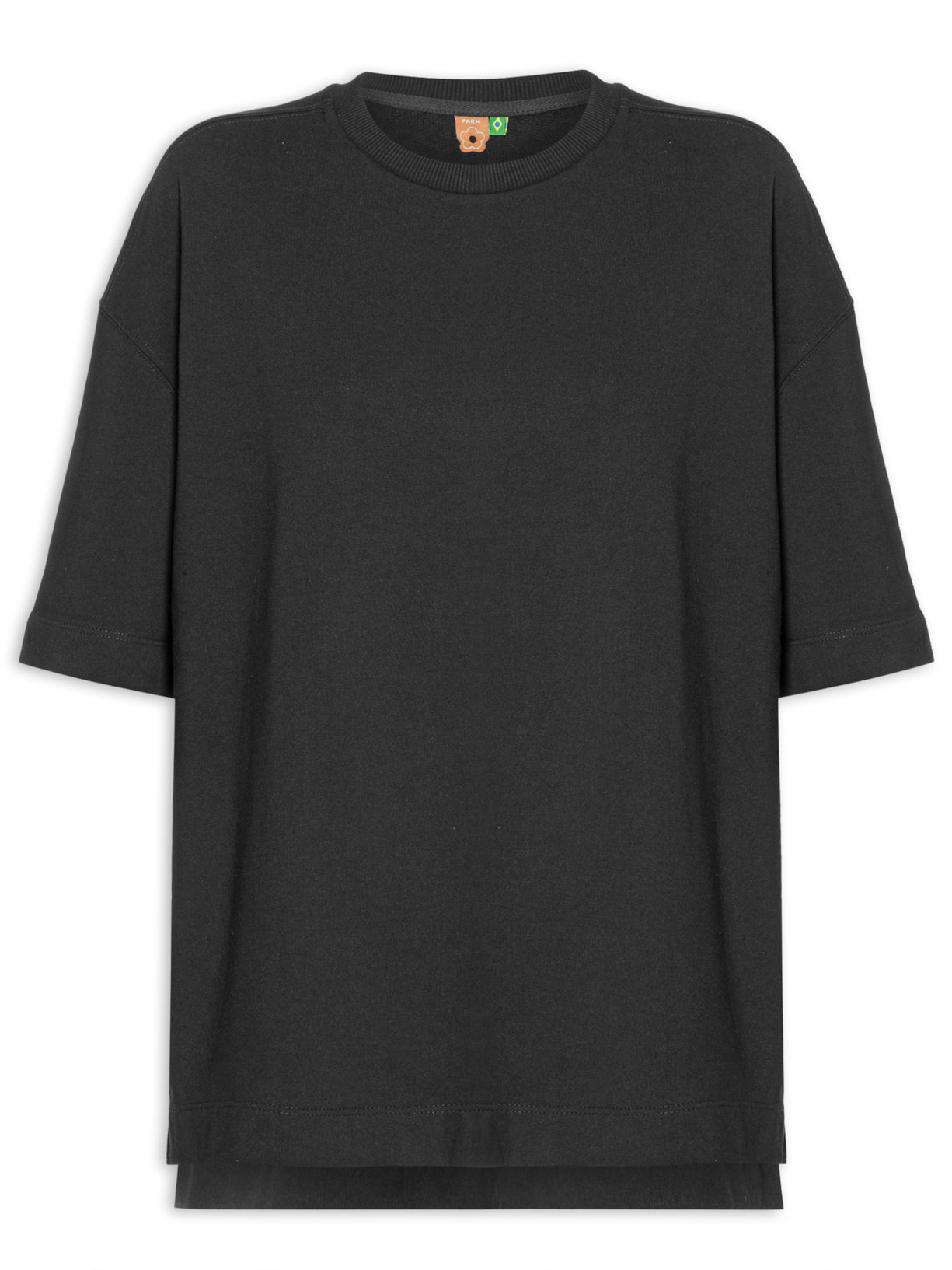 Camiseta Feminina Moletom Preto Farm