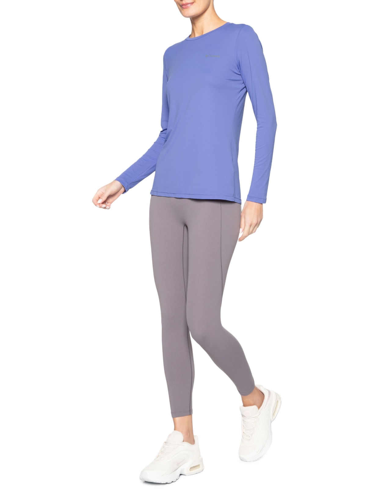 Camiseta Feminina Neblina Manga Longa Azul Columbia