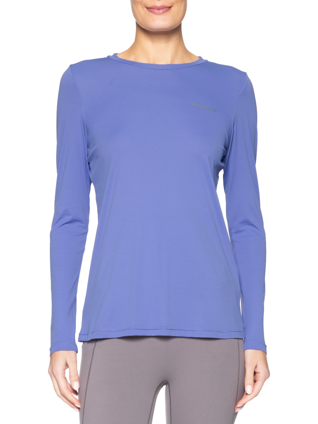 Camiseta Feminina Neblina Manga Longa Azul Columbia