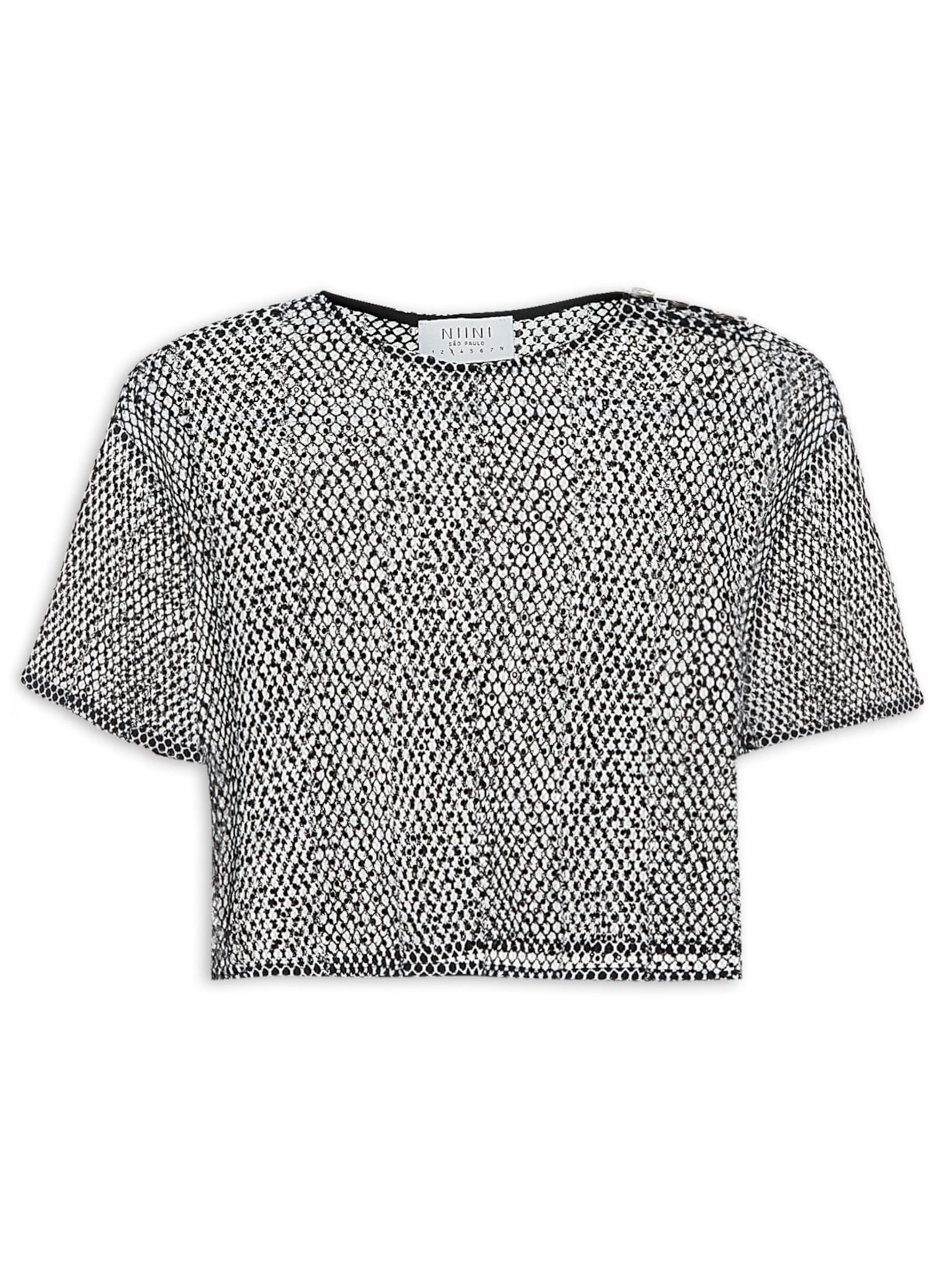 Camiseta Feminina Net Bee Cristais - Preto