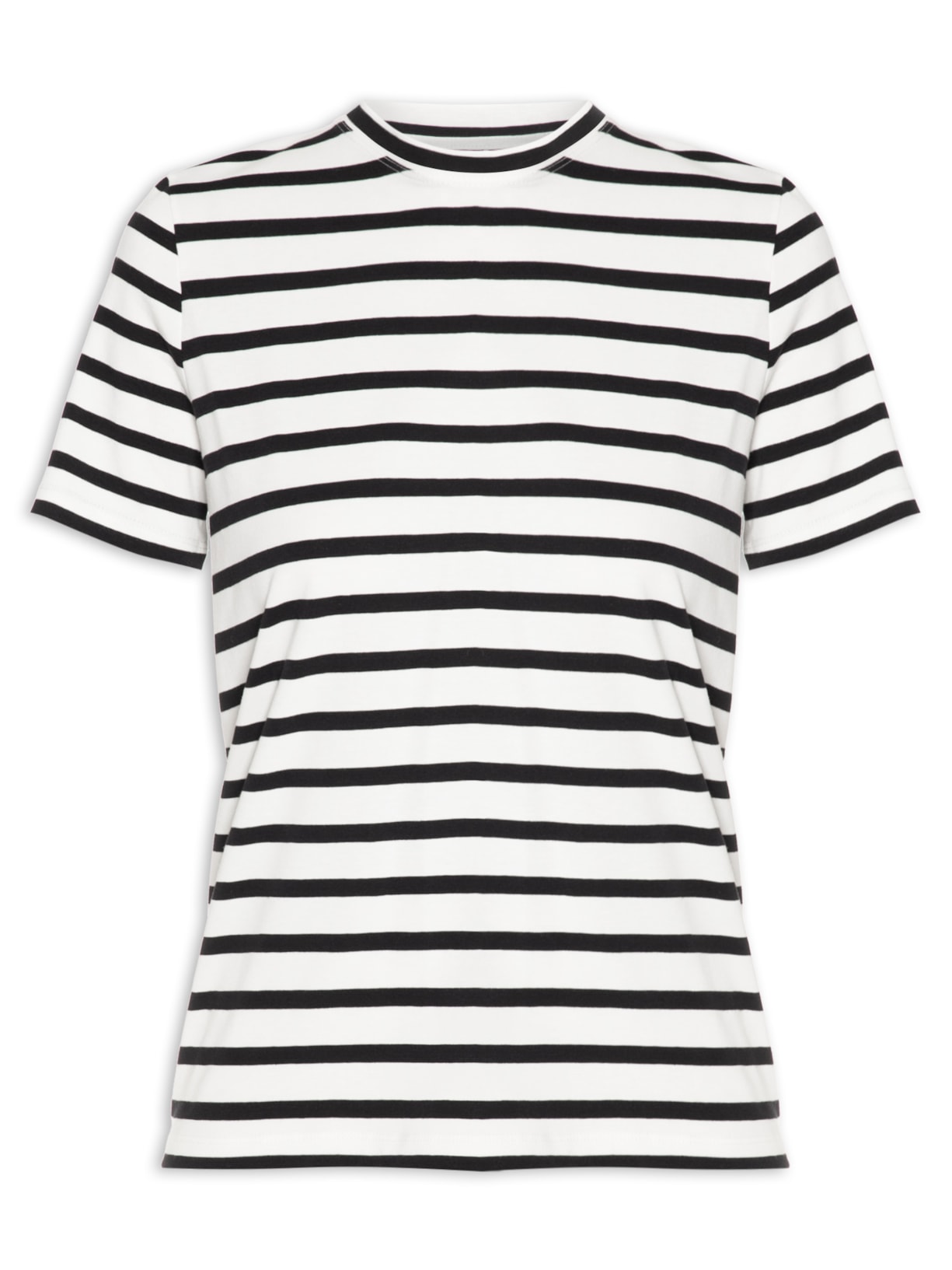Camiseta Feminina New Comfort Classic Stripes - Branco