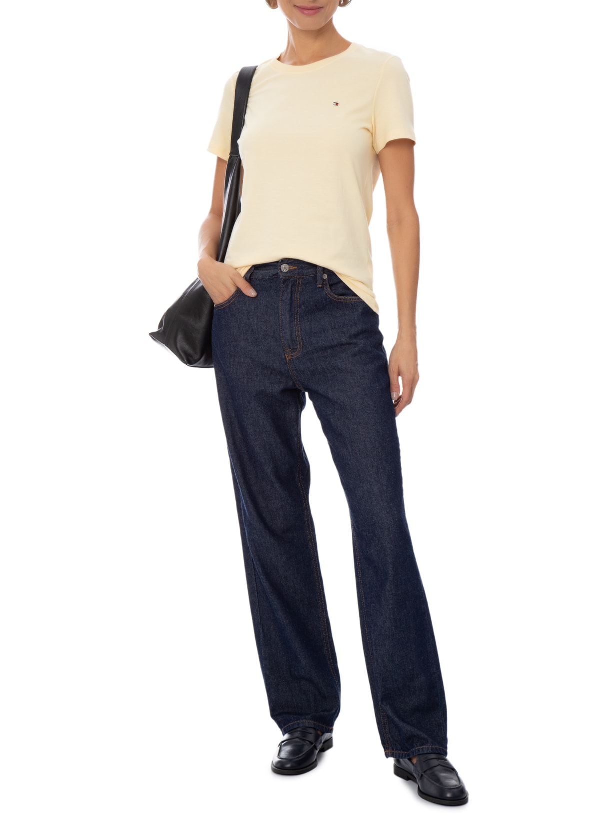 Camiseta Feminina New Crew Neck Amarelo Tommy Hilfiger