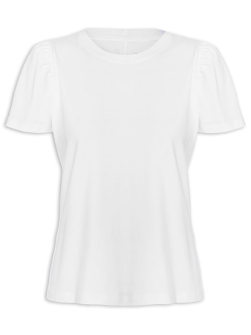 Camiseta Feminina New Puff Manga Curta - Branco