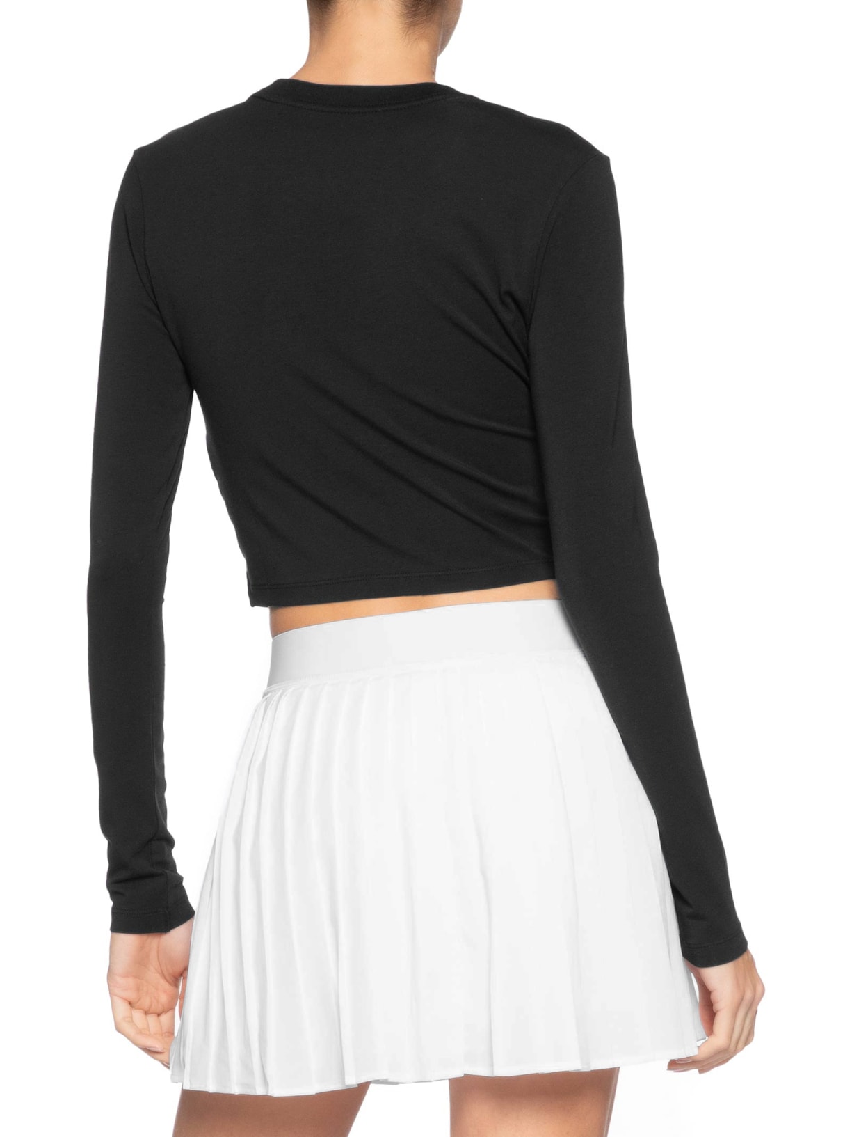 Camiseta Feminina  Nike Sportswear Cropped Chill Knit – Preto Nike