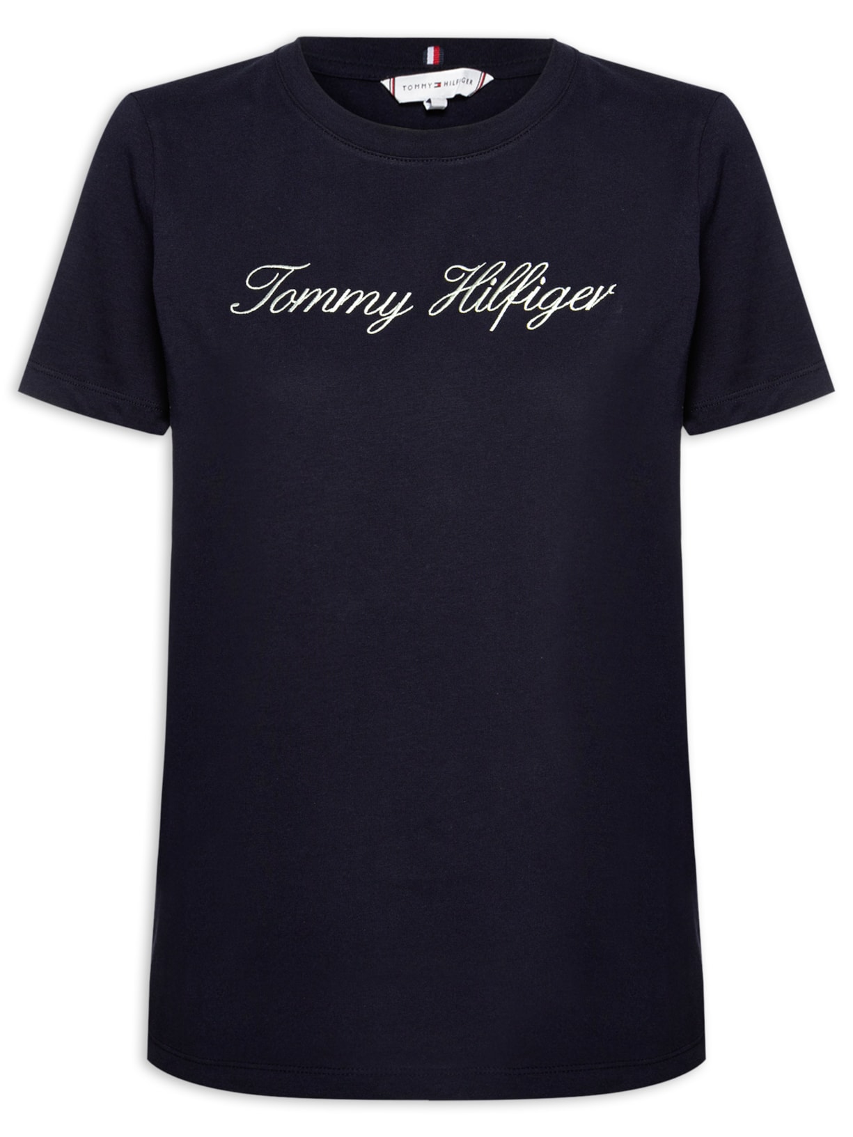 Camiseta Feminina Nos Script Regular Azul Tommy Hilfiger