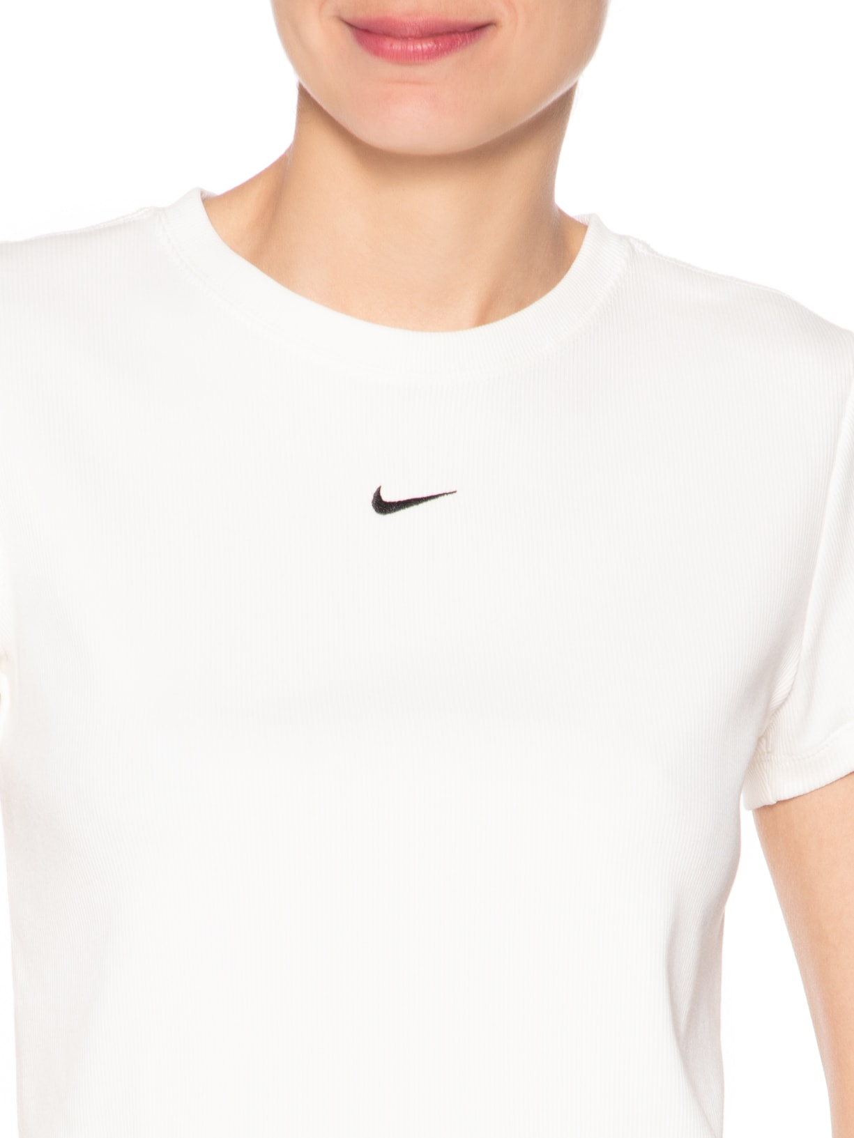 Camiseta Feminina Nsw Rib Tght SS Tee Branco Nike