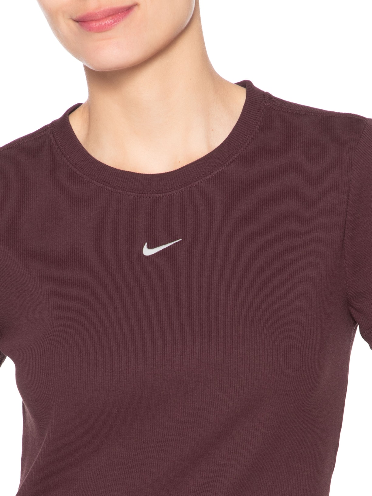 Camiseta Feminina Nsw Rib Tght SS Tee Vinho Nike