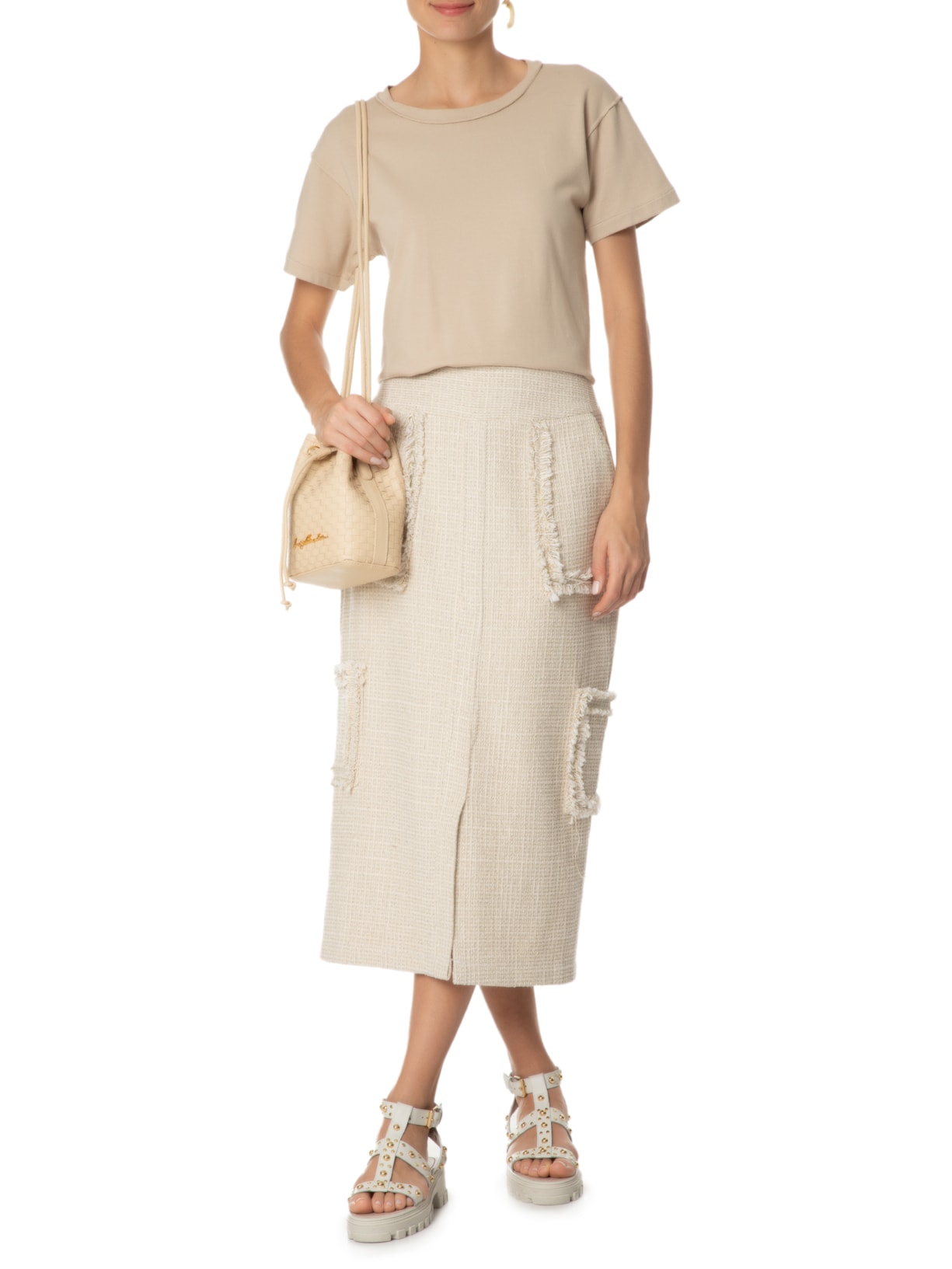 Camiseta Feminina Ny Bege Mixed