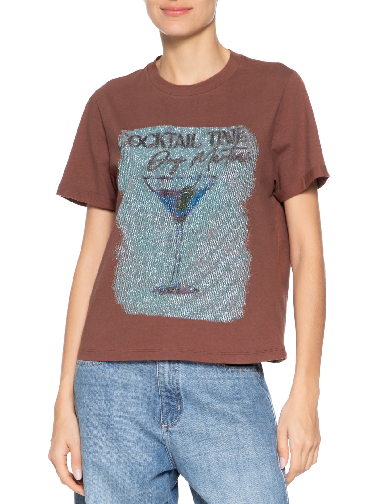 Camiseta Feminina Olivia Marrom Twenty Four Seven