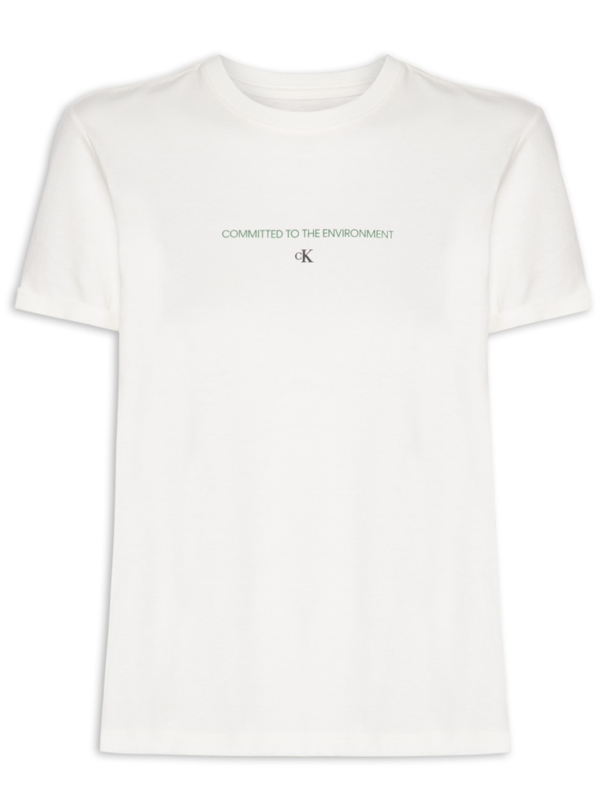 Camiseta Feminina Organic Frase Branco Calvin Klein Jeans