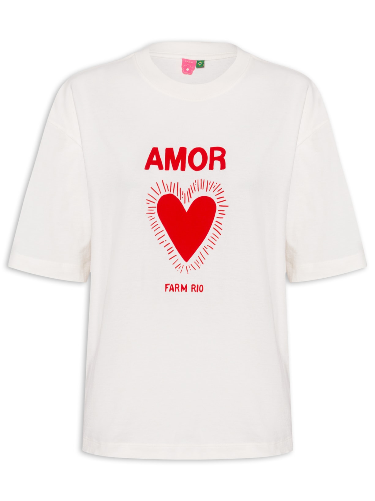 Camiseta Feminina Over Amor - Off White