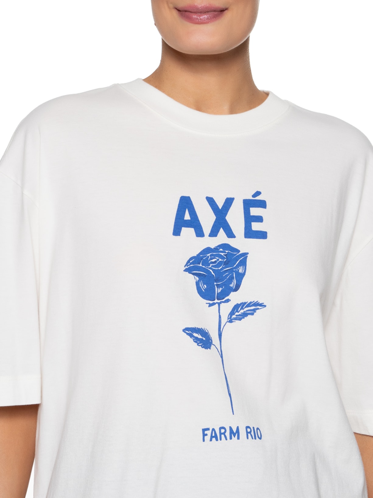 Camiseta Feminina Over Axé Off White Farm