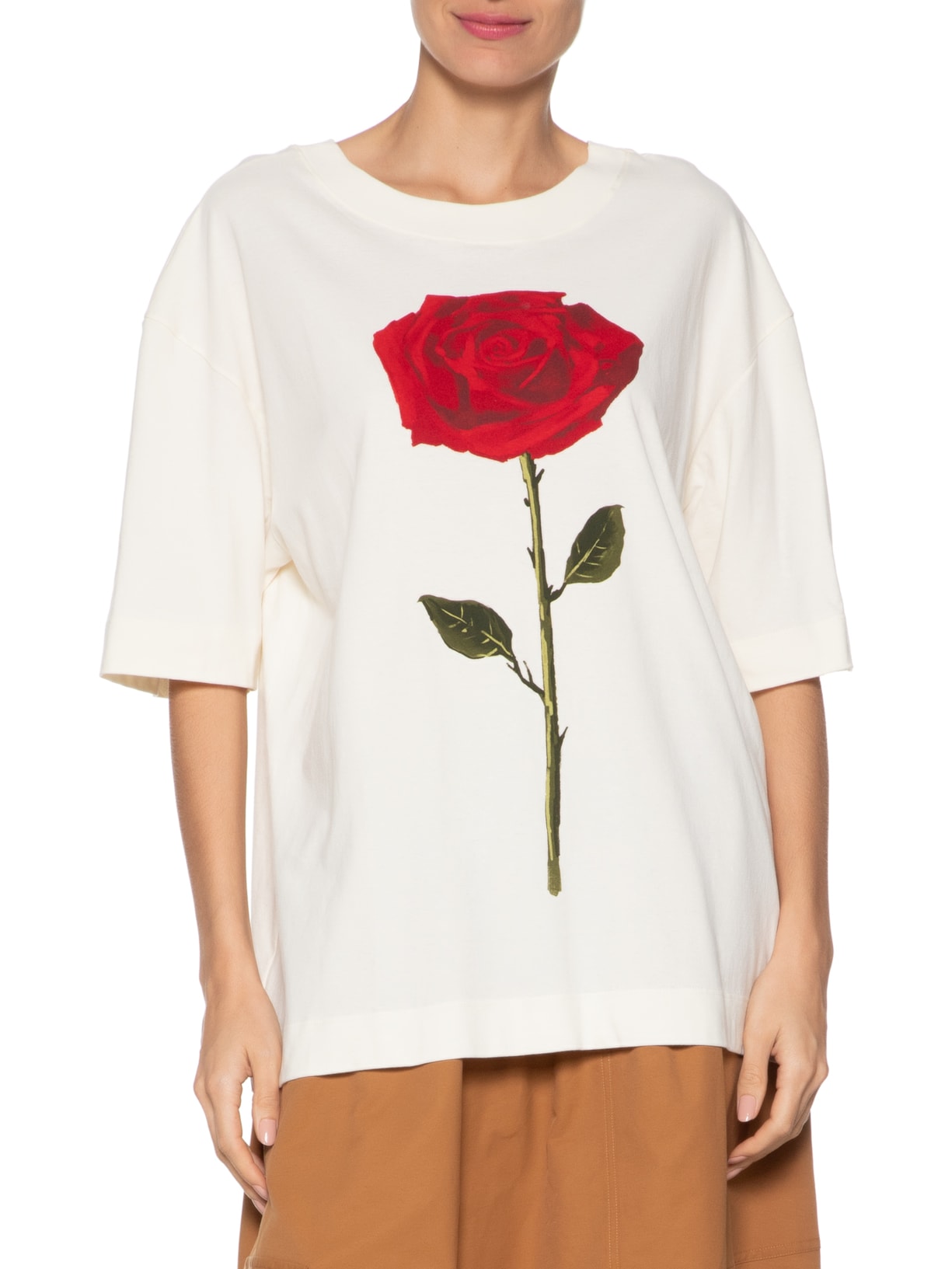 Camiseta Feminina Over Rosa Off White Farm