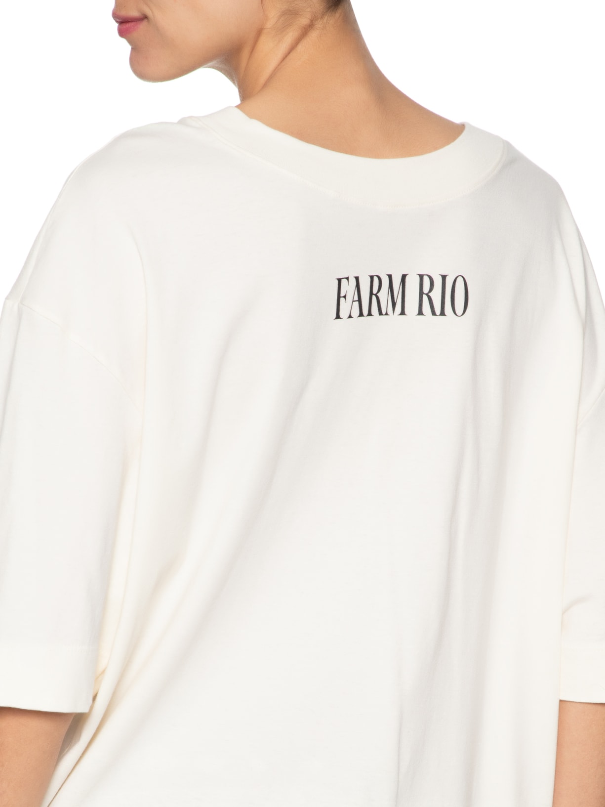 Camiseta Feminina Over Rosa Off White Farm