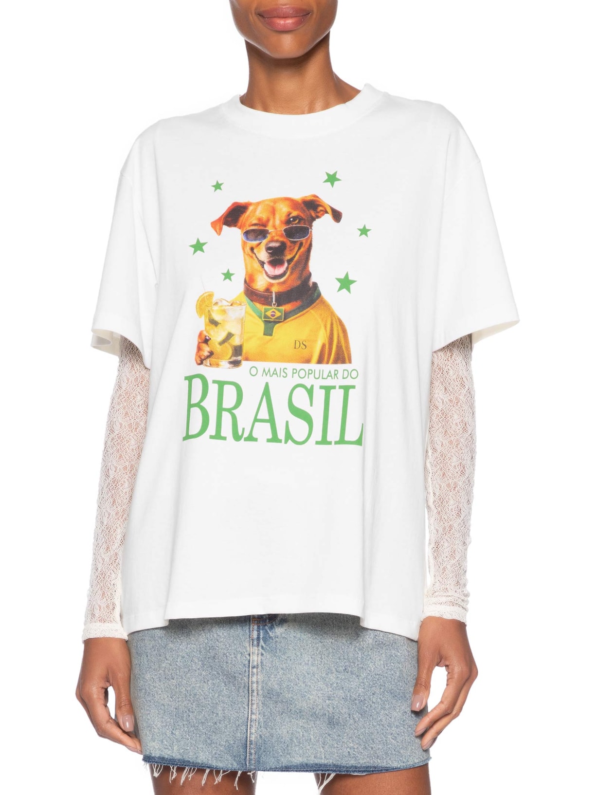 Camiseta Feminina Oversized Copa Branco Market 33