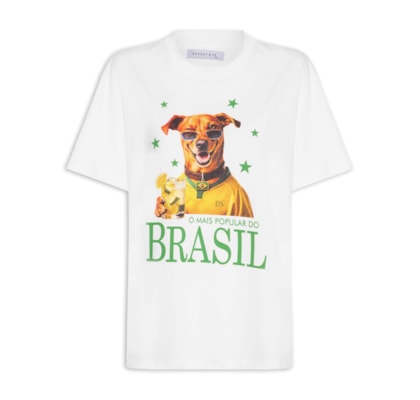 Camiseta Feminina Oversized Estampada - Branco