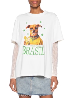 Camiseta Feminina Oversized Estampada - Branco by MARKET 33